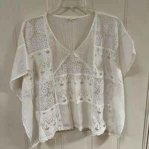 Mystree Ivory Crochet Detail Blouse